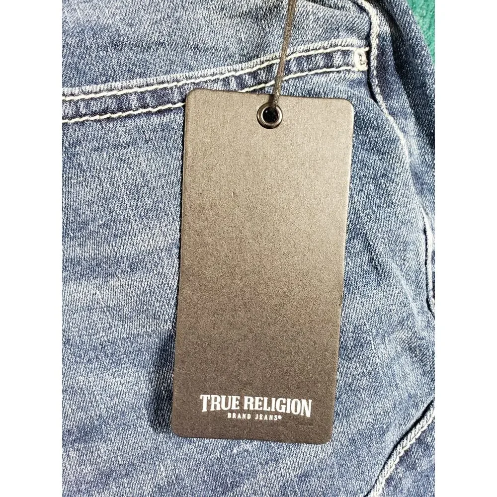 True Religion Jeans Size 36x32 Mens Blue Stretch Pants Rocco Relaxed Skinny NWT